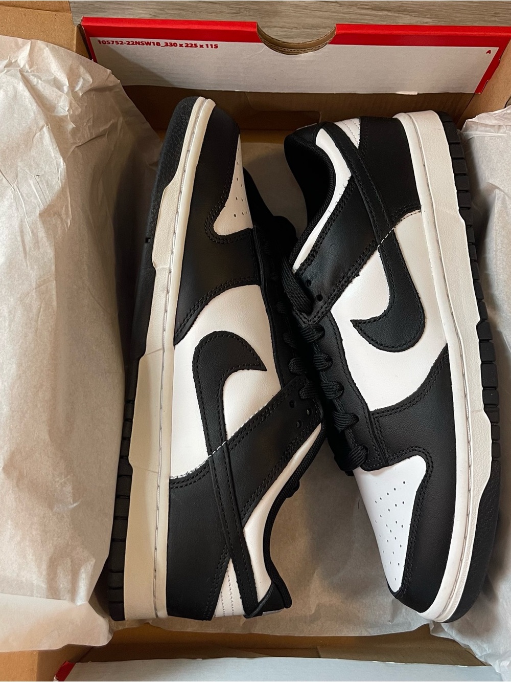 Nike Dunk Low Retro Panda Dunks Black White Size 9.5 NWT